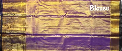 VFCollections Women's Traditional Handloom Kanchipuram Silk Pure Pattu Sarees – Butterfly Butta & Flowers Border | Rich Zari Woven Design | Bridal Saree | Unstitched Blouse (VFC696-3)