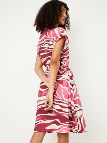 Max Women's Half Sleeves Spread Collar Cotton Printed Shirt Dress