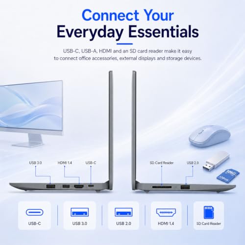 Lenovo IdeaPad 1 15.6“ Laptop | AMD Athlon Processor | 8GB RAM | 128GB eMMC | Full-Size Keyboard & Numepad | Wi-Fi 6 | Win 11 | Privacy Webcam | for School, Home and Everyday Use