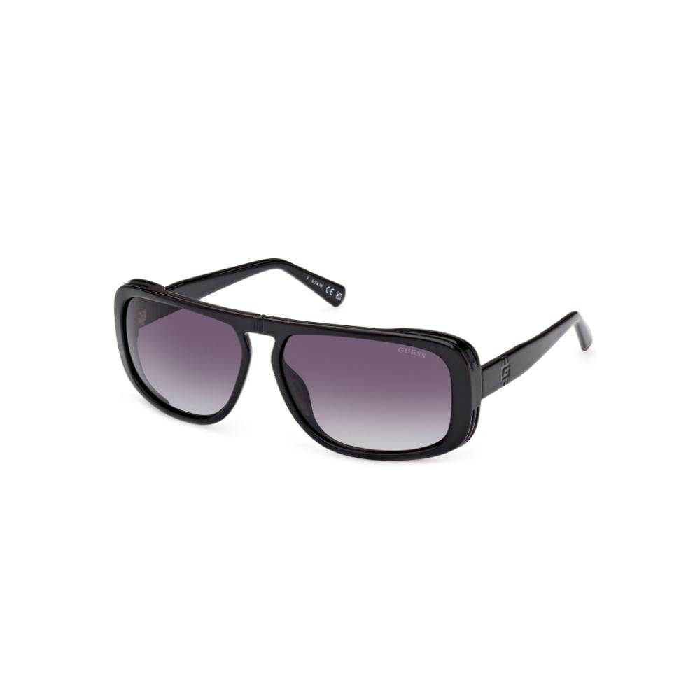 Guess sunglasses| 100% UV protected | Gradient | Full Rim | Rectangular | Men | Large | Shiny Black Polycarbonate Frame | Smoke Gradient Lens