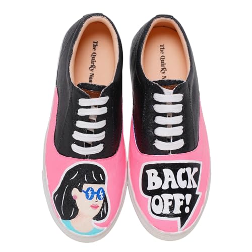 THE QUIRKY NAARI Handpainted Back Off Sneakers for Sassy You in A Perfect Color Burst | 8 UK Multicolor