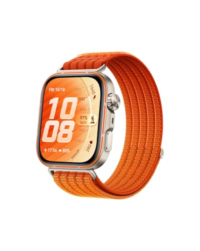 Huawei Watch FIT 5 Pro Smartwatch, 44.5mm FullView Display, iOS & Android, up to 10 Days Battery Life, Golf, Health Management, Sleep & Heart Monitor, ECG, NFC, Mini Work-Out, Orange