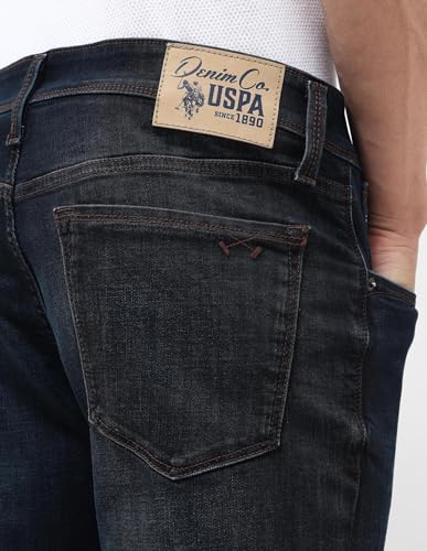 U.S. Polo Assn. Denim Co. Men's Brandon Slim Tapered Fit Blue Jeans (UDJEN1844_Blue_36)