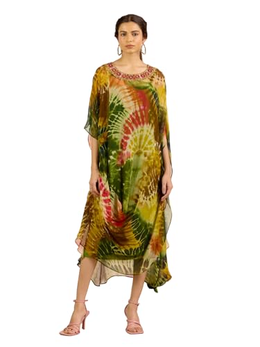 Aarke Ritu Kumar Green Mystic Dunes Kaftan Dress with Camisole