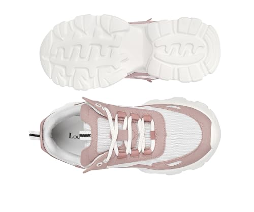 LOUIS STITCH Women’s Sneakers Pink| Comfortable Lightweight Walking Shoes | Stylish Casual Lace-Up Trainers for Daily Wea| LSLD-SNK-01-PK | (UK-3)