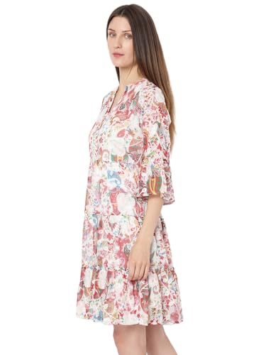 VERO MODA Women's Fit and Flare Multicolor Dress