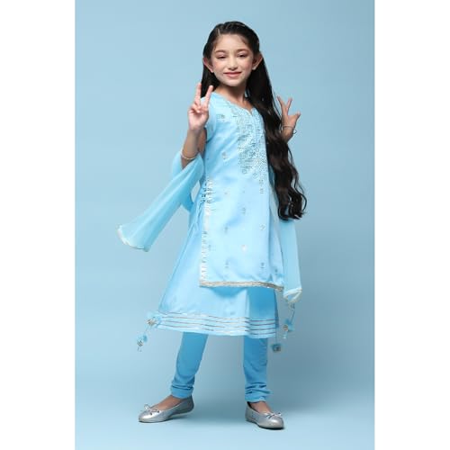 Biba Girls PRINTED STRAIGHT KID(KW5429_POWDER BLUE_13)