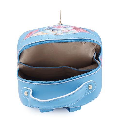 Caprese Renee Casual Backpack, Medium | Stylish Floral Priny Backpack for Women with Adjustable Shoulder Strap & Secure Zip Closure | for Everyday Outings and Travel | The Kiara Collection (Blue)