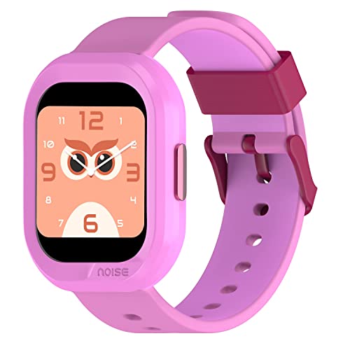 Noise Champ 2 Kids smart Watch with Habit Building (handwash, Brushing, etc), IP68 Waterproof, Activity Tracker, in-Built Games, School Mode. noisefit sync app, for Boys and Girls (Kitty Pink)