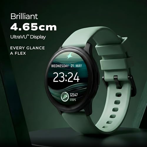 Fastrack Jupiter R3 1.38" Ultra UV Round Display with Nitro Fast Charging,Single Sync BT Calling, HRM, SPO2, Upto 5 Days Battery Life Smart Watch for Man & Woman - Black