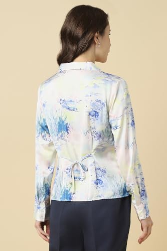 Allen Solly Women White Print Long Sleeves Shirt