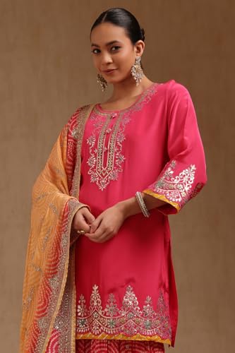 Soch Women's Crepe Salwar Suit Set (EWA5CD22419_Fuchsia