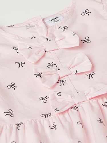 Max Girls Printed Bow Applique Top (Pink_2-3 Y)