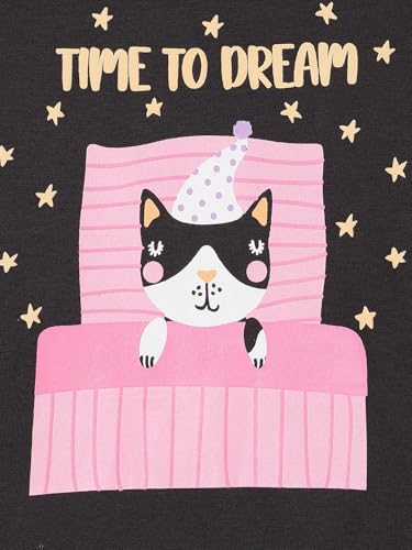 Max Girls Printed Shorts Set(Black_6-8 Y)