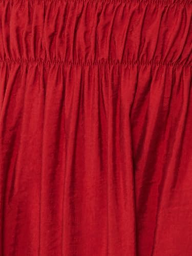 Max Women Solid A-line Midi Dress (Red_XL)
