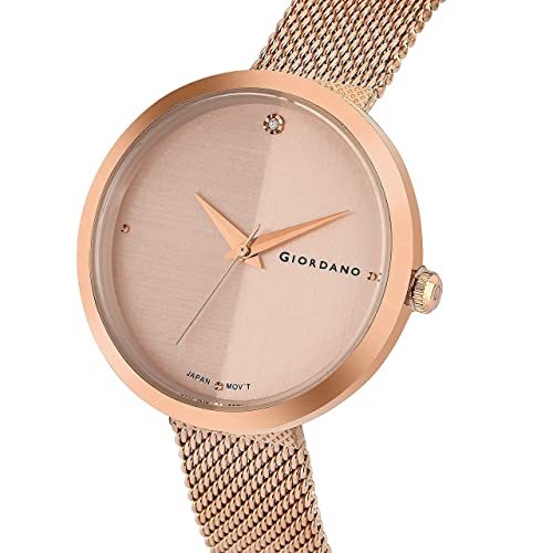 Giordano Eleganza Collection Analog Wrist Watch for Women with Color Variant, Stylish Wired Metal Mesh Band| Ladies | Girls - GD-4062