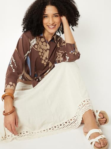 Max Women Printed Shirt(Brown_XL)