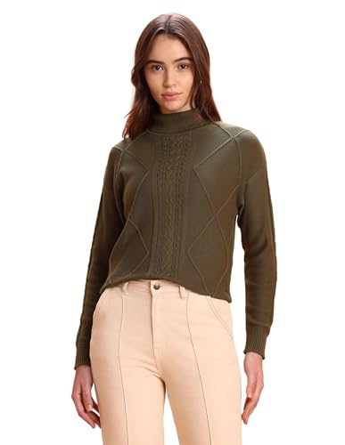 U.S. POLO ASSN. Patterned Knit Regular Fit Sweater (UWAW25SWE171_Green_M)