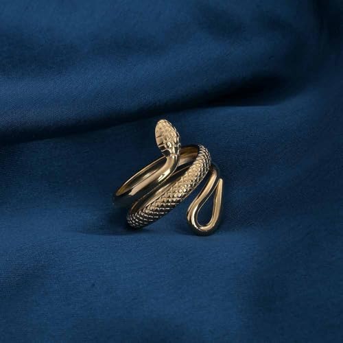 PALMONAS Serpent's Embrace Gold Ring for Women - Gift for Girls & Women | Waterproof & Anti Tarnish Rings, 18k Gold Plated Rings