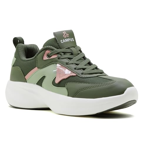 Campus Women's FILT Olive/Pista GRN Sneakers - 5UK/India 1 Pair