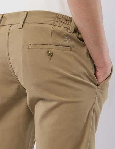 U.S.Polo ASSN. Men's Straight Casual Pants (USTRO159D_Khaki