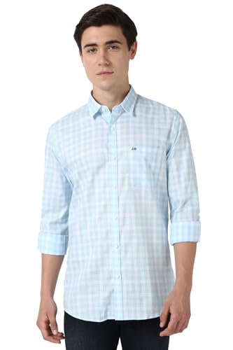 Men Blue Slim Fit Check Shirt