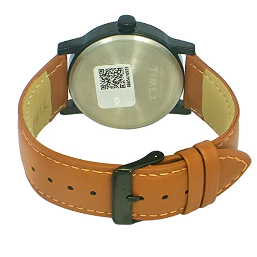 TIMEX Analog Watch for man with Blue Round Dial & Tan Leather Strap Band Water Resistant Men's Wrist Watches - TWHG35SMU04
