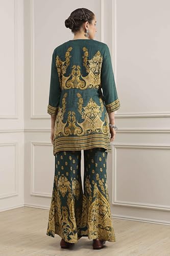 Biba Women's Viscose Kurta Set (SKDRTRDMA30324AW25GRN_Green