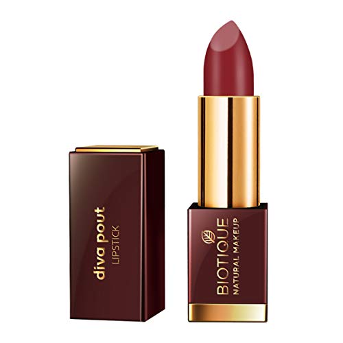 Biotique Natural Makeup Matte Diva Pout Lipstick - Flaming Desire, 4g (Pack of 2)