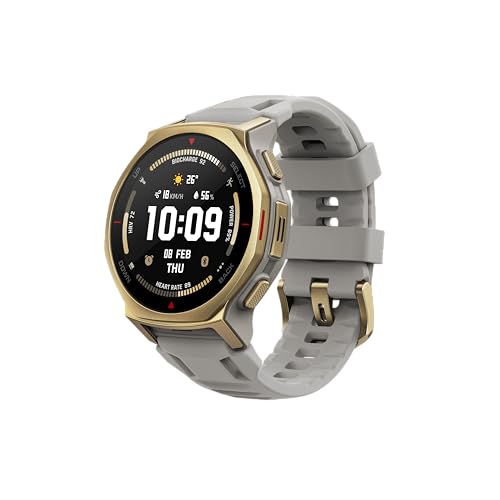 Amazfit T-Rex 3 Pro Outdoor Smart Watch 44mm Sapphire AMOLED Display with Flashlight, Ti Bezel, Dual Band GPS, Offline Maps, 17 Days Battery, 10 ATM, 180+ Sports Mode for Android & iPhone, Arctic Gold