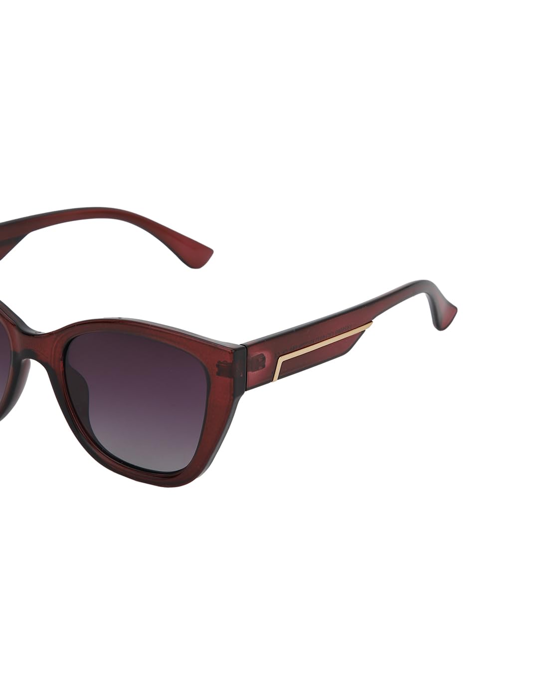 Red with Gold Toned and Polarised Lens Cat Eye Sunglass for women