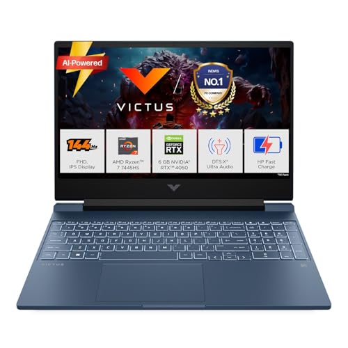 HP Smartchoice Victus, AMD Ryzen 7 7445HS, 6GB RTX 4050, 16GB DDR5(Upgradeable) 512GB SSD, 144Hz, IPS, 300 nits, 15.6''/39.6cm, Win11, Office24, Blue, 2.29kg, fb3130AX/3118AX, Gaming Laptop