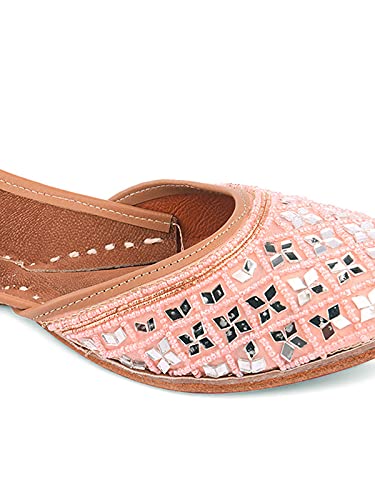 DESI COLOUR Casual Footwear for Womens/Punjabi Jutti/Mojari for Party Peachy Mirror