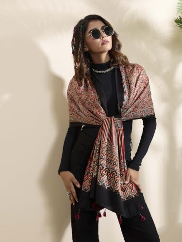 BIBA Ajrakh Modal Silk Casual Dupatta