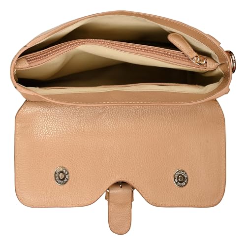 eske Vesta Shoulder Bag for Women | Cosmos Textured Leather | Magnetic Snap Closure | Dual Handles & Sling Strap | Spacious & Stylish Daily Handbag | Solid Pattern | Office, Casual & Travel Use