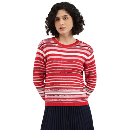 United Colors of Benetton Women's Cotton Round Neck Sweater (25A1099W3R68I901_Multicolour