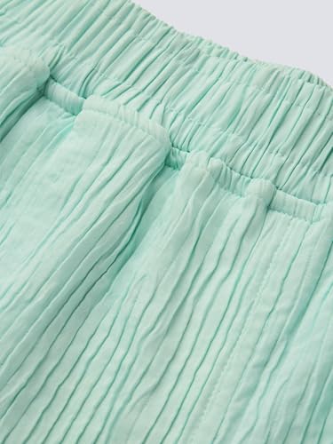 The Souled Store Summer Shorts: Aqua Women and Girls Pull On Solid Above The Knee Length Polyester Shorts