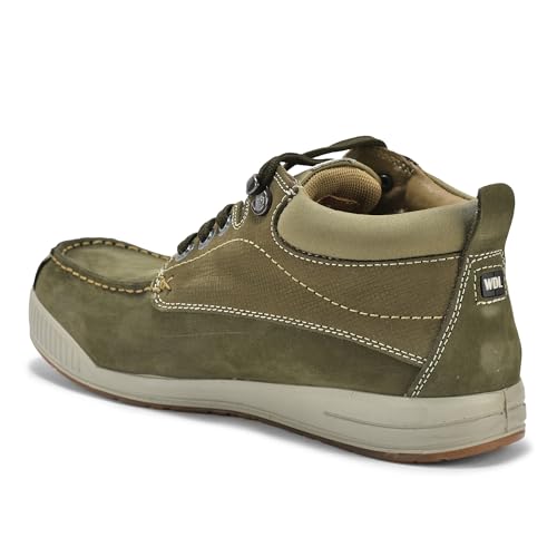 Woodland Men's Olive Green Leather Casual Shoes-9 UK (43EU) (GC 4267122)