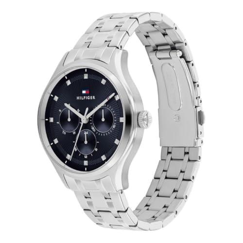 Tommy Hilfiger Gianna Qtz Multifunction Analog Dark Blue Round Dial Silver Stainless Steel Watch for Women - TH1782749W