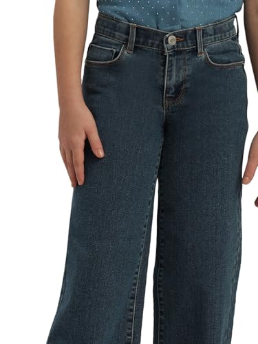 VERO MODA Girl Mid Rise Wide Leg Dark Blue Jeans