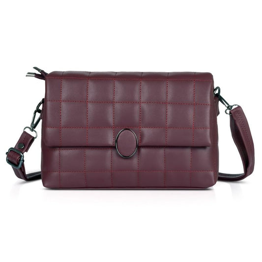 Catchy Maroon Faux Leather Magnet Closure Womens Handbag