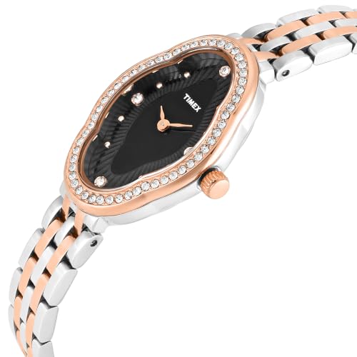 TIMEX Asymmetric 24mm Black Dial Analog Women Watch - TWEL29702