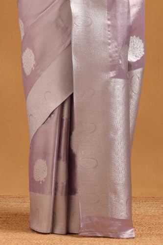 Soch Womens Lavender Tissue Ethnic Motifs Zari Woven Saree