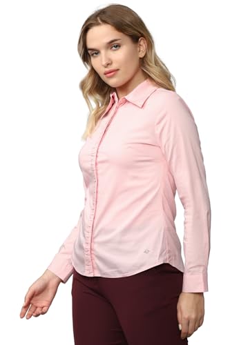 Allen Solly Women Pink Solid Long Sleeves Shirt