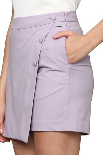 Women Purple Solid Regular Fit Shorts