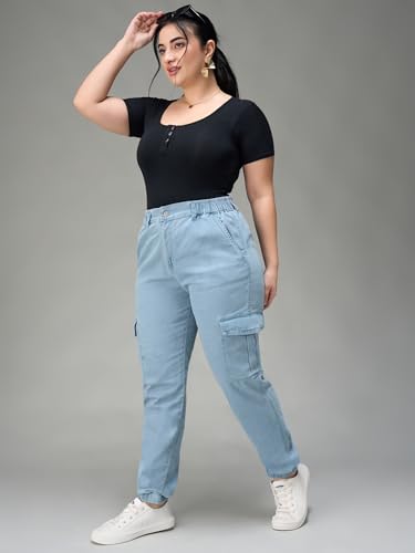 Miss Chase A+ Women's Bootcut High Rise Regular-Length Stretchable Denim Jeans (APAW24DEN85-94-888-28, Loliter Blue, 28)