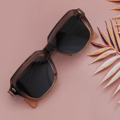 Carlton London Brown Toned with Polycarbonate UV Protected Lens Rectangle Sunglass for women