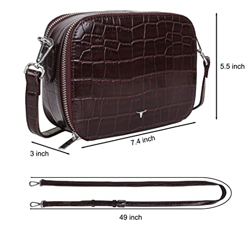 URBAN FOREST Emma Printed Brown Leather Sling Bag for Women