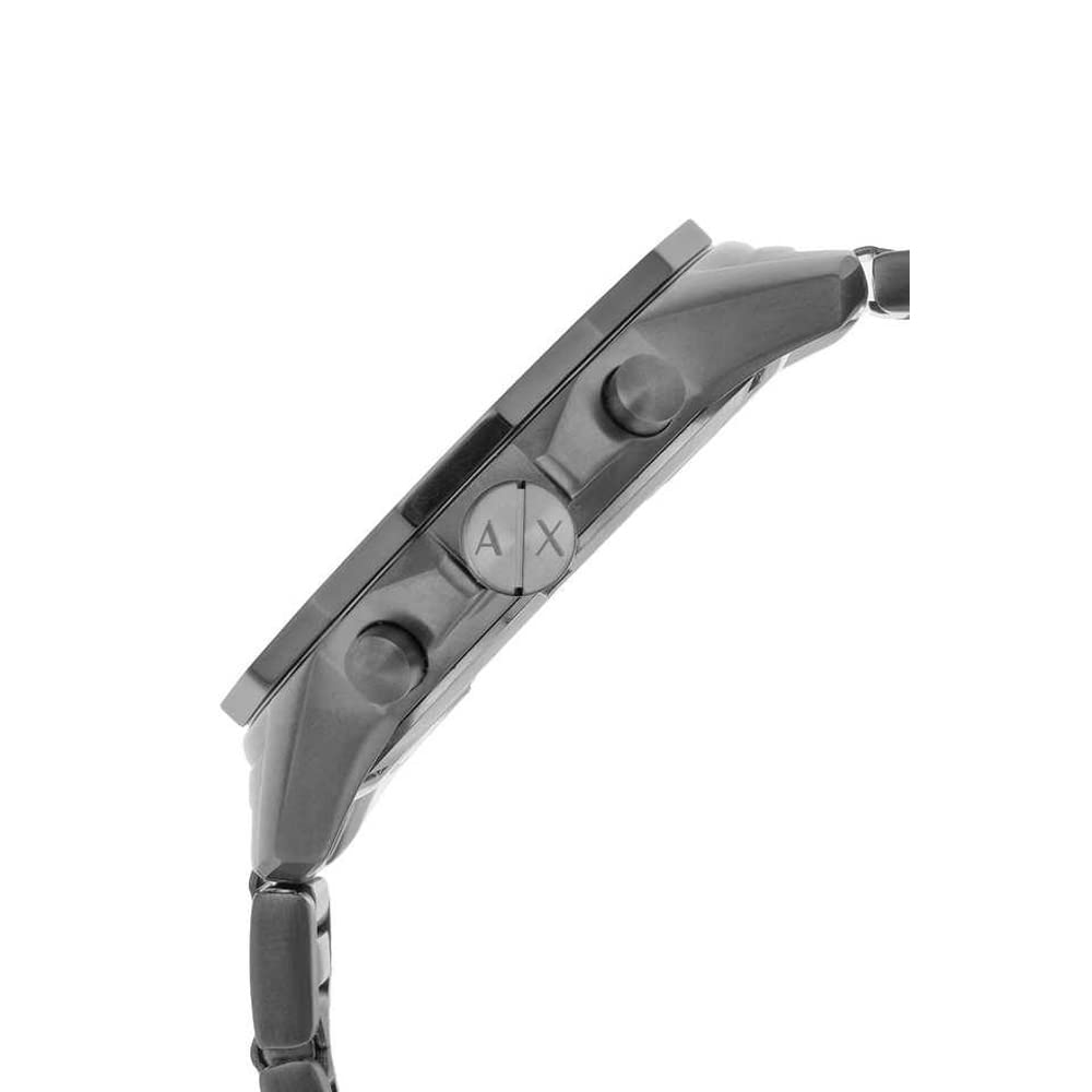 Armani Exchange Men Stainless Steel Gun-Metal Analog Watch Ax1731, Dial-Color:Blue, Band Color:Gray