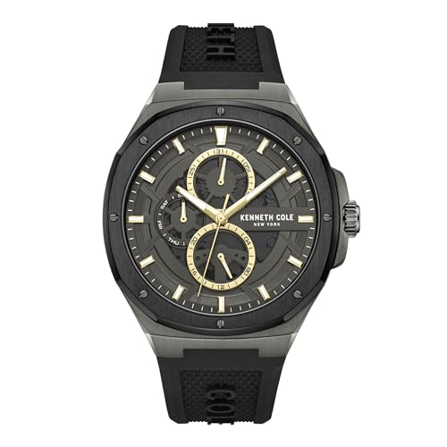 Kenneth Cole Multifunction Grey Dial Silicone Strap Watch for Men